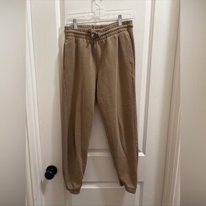 TNA Cozy AF Aritzia Sweatfleece Cozy Fleece Boyfriend Fit Tan Women’s Size Small